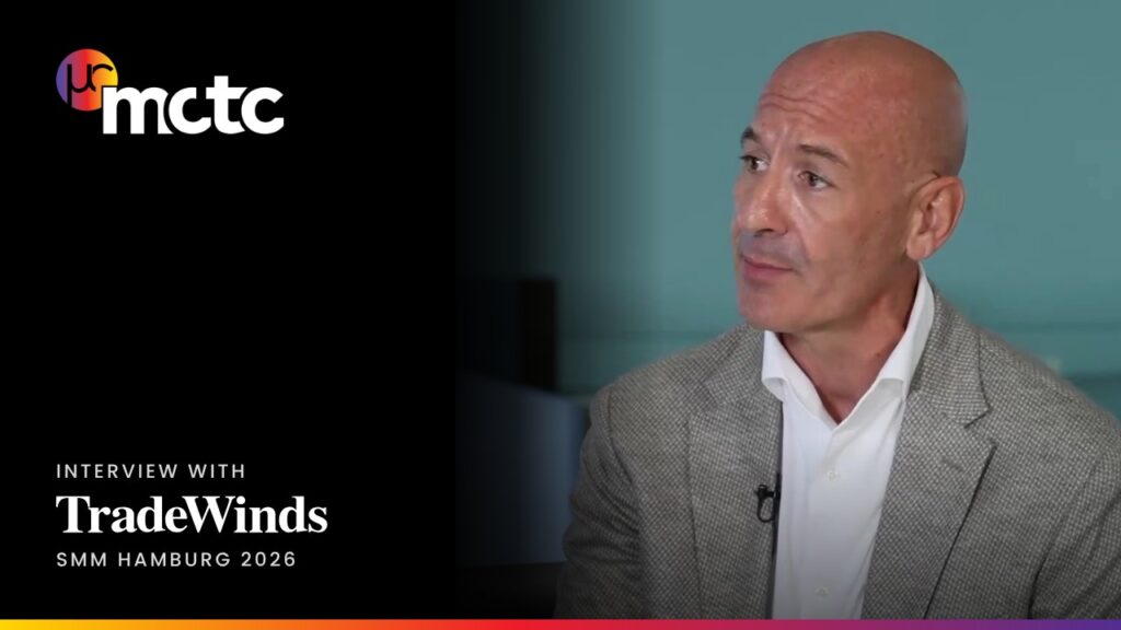 MCTC CEO Christian Ioannou, interview with TradeWinds at SMM Hamburg 2026, MCTC and TradeWinds logos